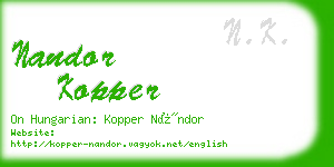 nandor kopper business card